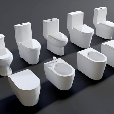  现代马桶坐便器su模型 