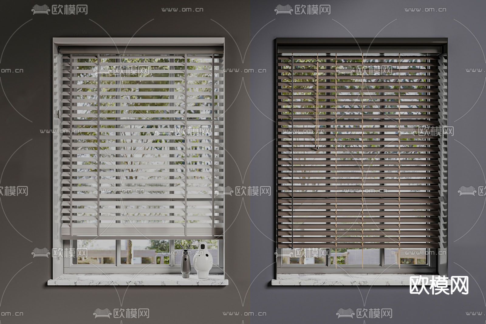 现代百叶帘窗户su模型下载_ID12093045_sketchup模型下载-欧模网