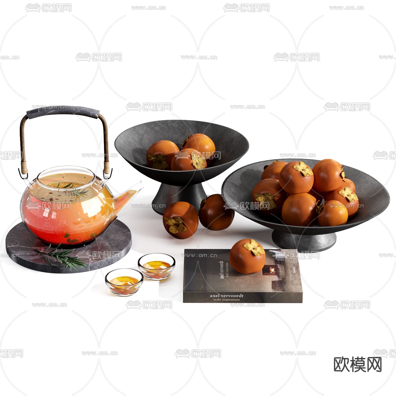 果汁柿子果盘3d模型