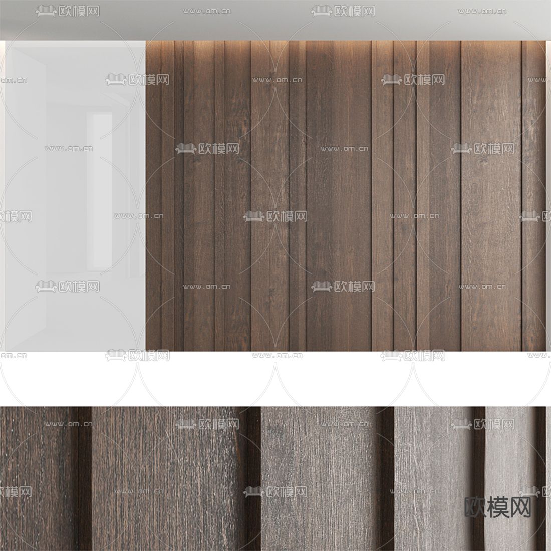 现代实木护墙板3d模型下载（渲染图4）