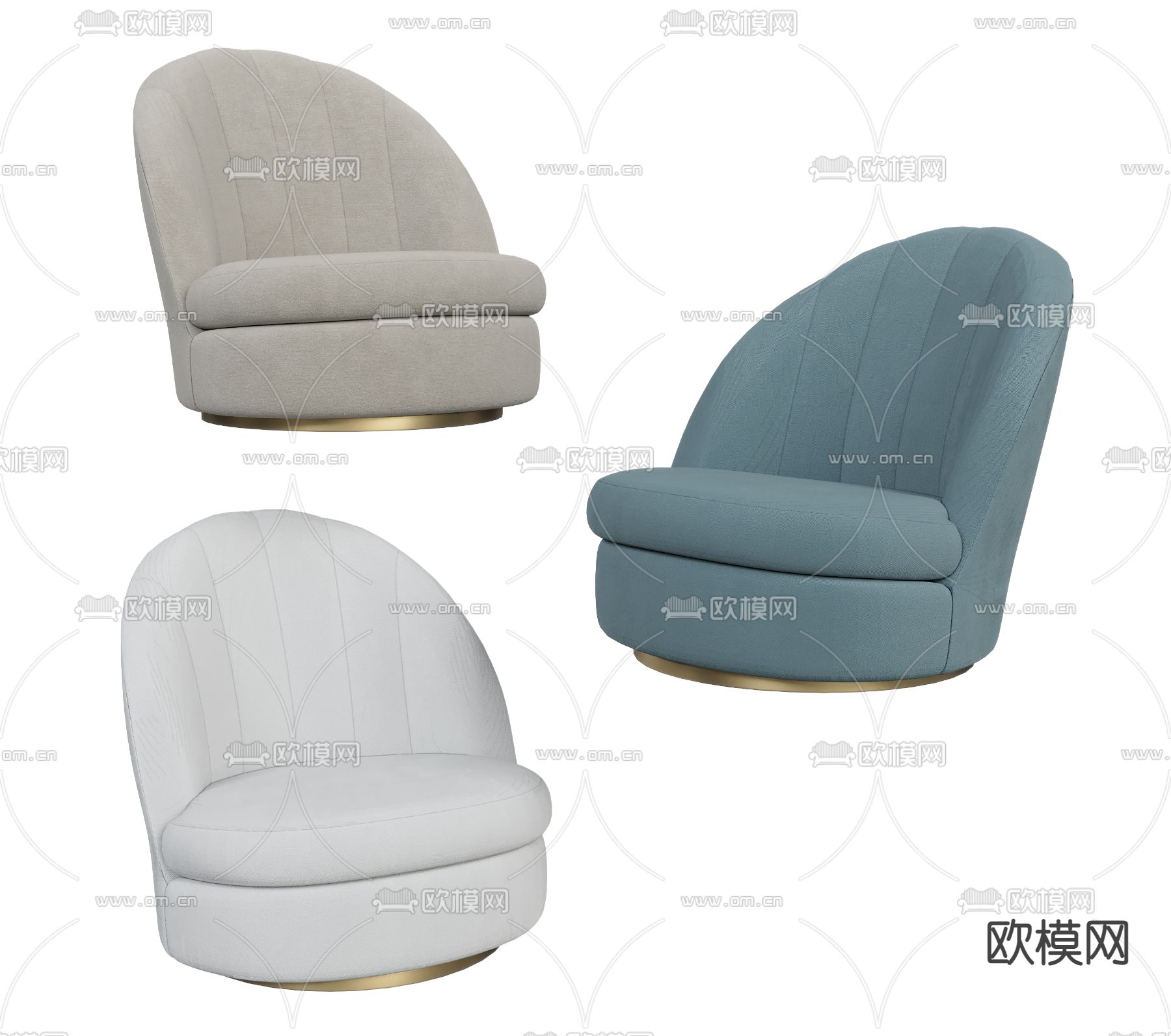现代灰色单人沙发3d模型下载_ID12097715_3dmax免费模型-欧模网