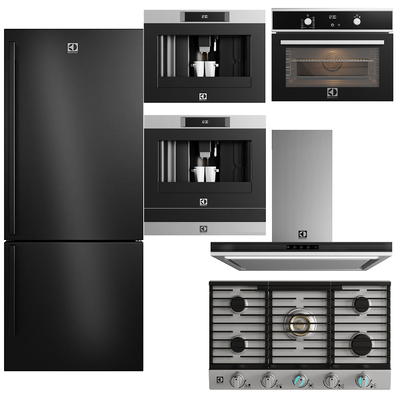  现代冰箱烤箱油烟机su模型 