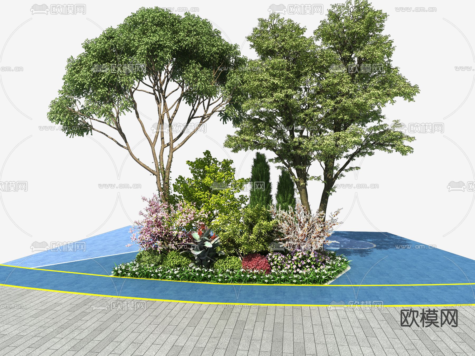 现代景观植物小品3d模型下载_ID12095132_3dmax免费模型-欧模网