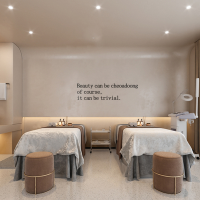  侘寂风SPA包房su模型 