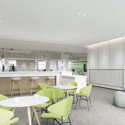  现代办公室休息区su模型 