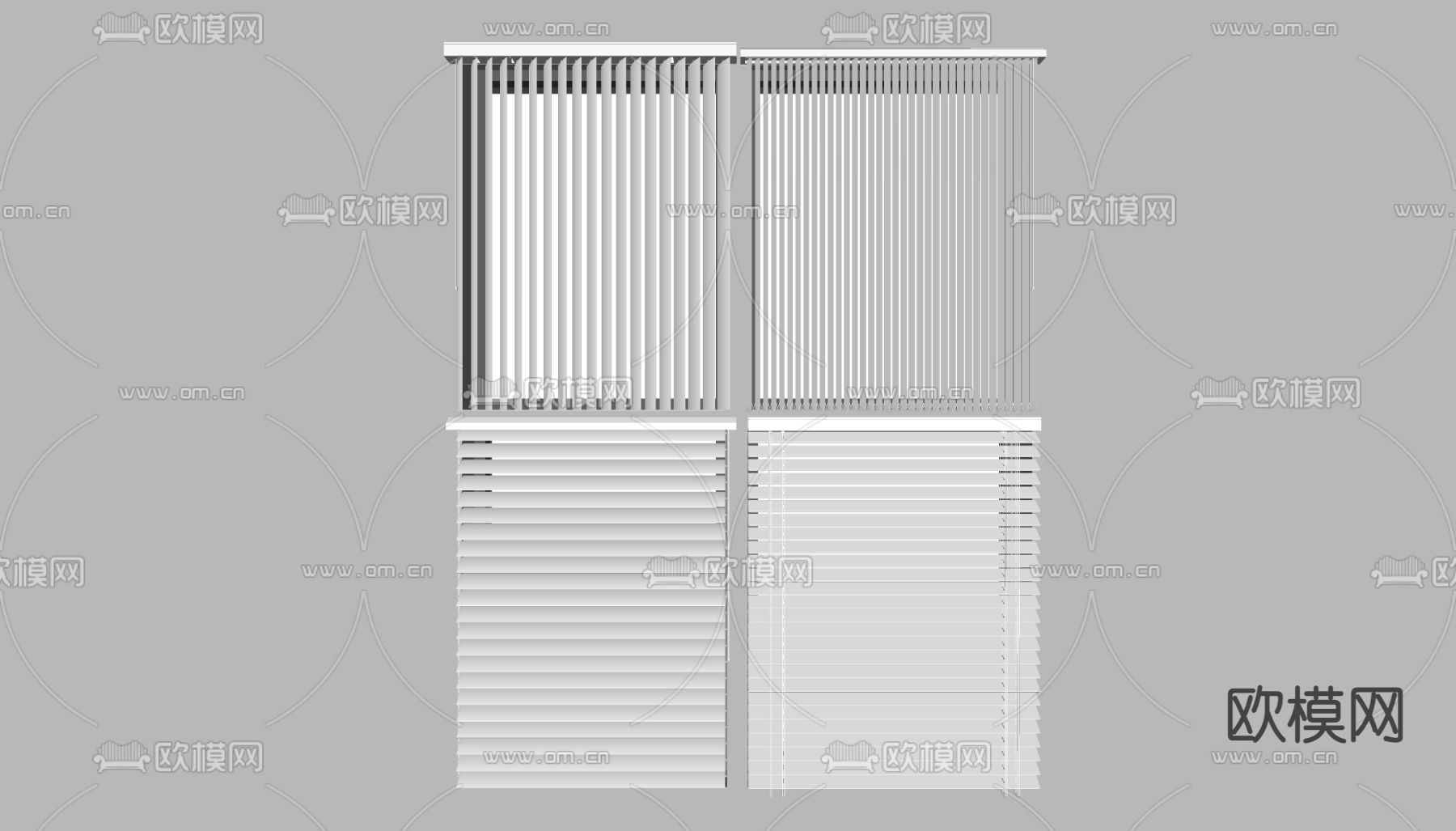 现代百叶窗百叶帘su模型下载（渲染图2）