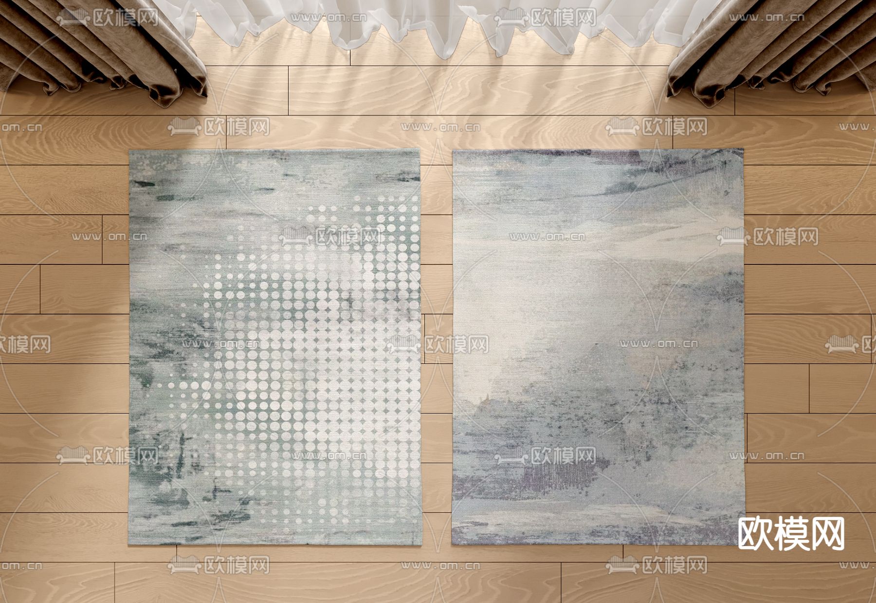 现代抽象地毯3d模型下载