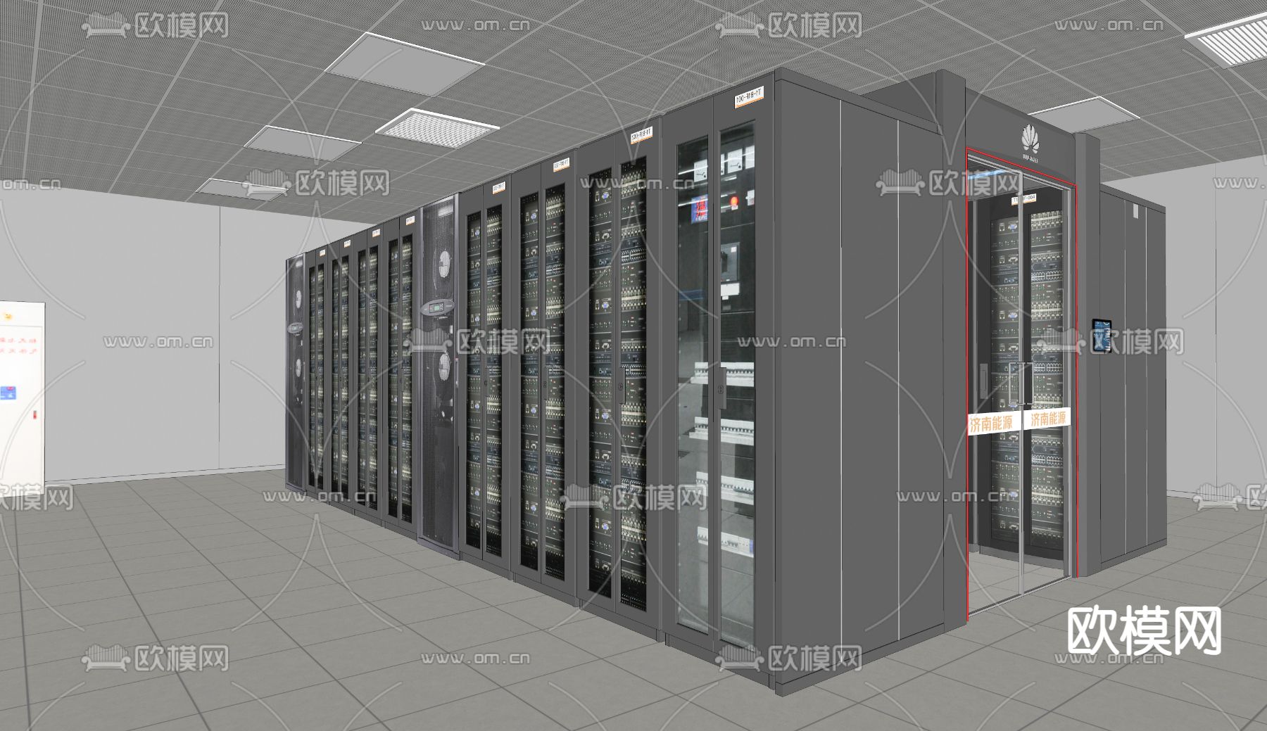 现代机房服务器房su模型下载（渲染图2）