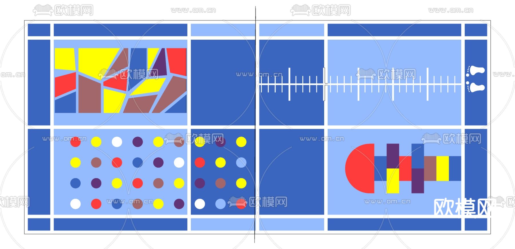 现代羽毛球场su模型下载
