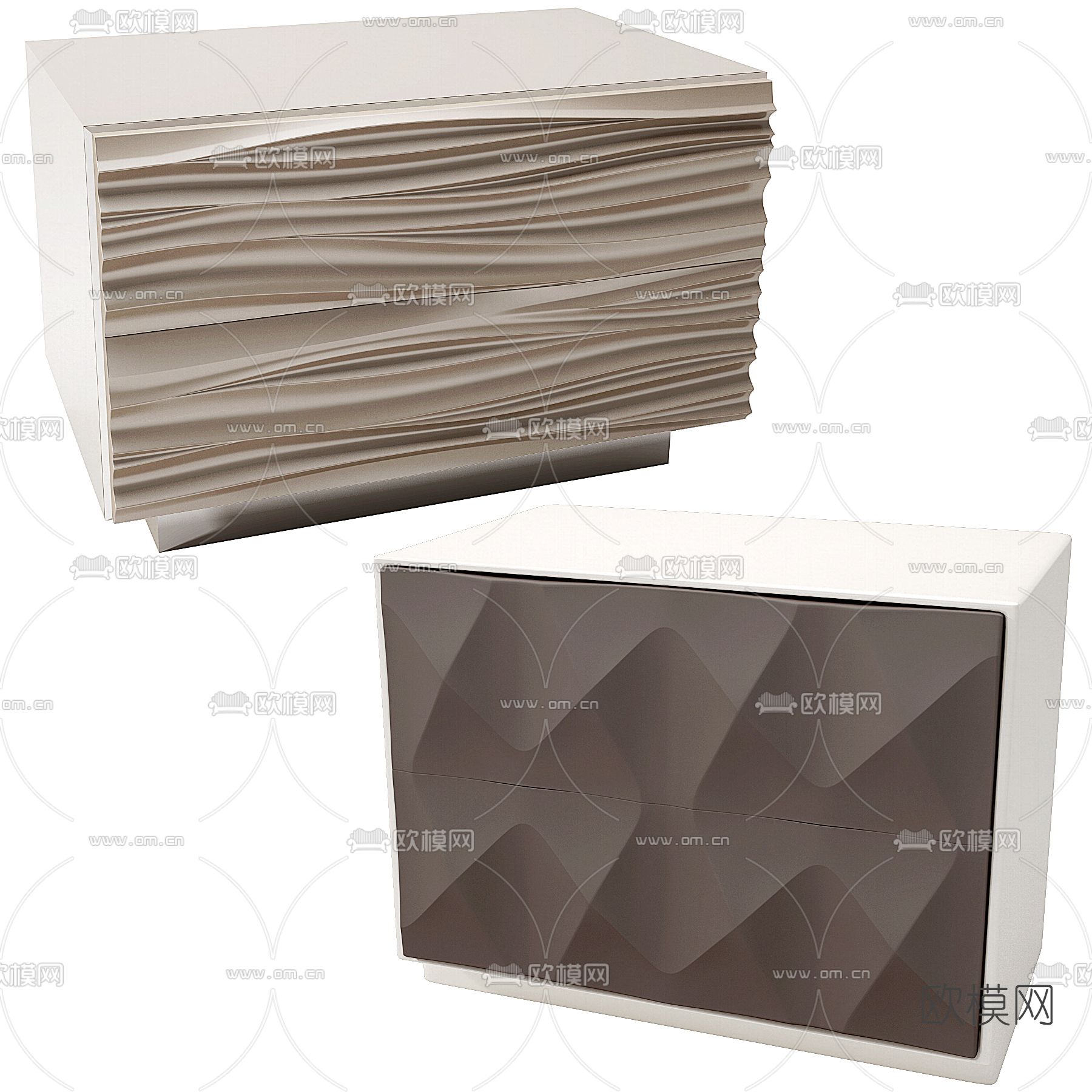 Fendi 现代床头柜3d模型下载