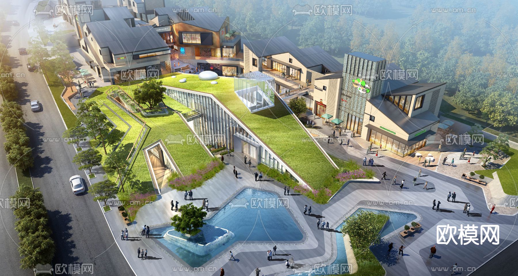 现代售楼处su模型下载（渲染图2）