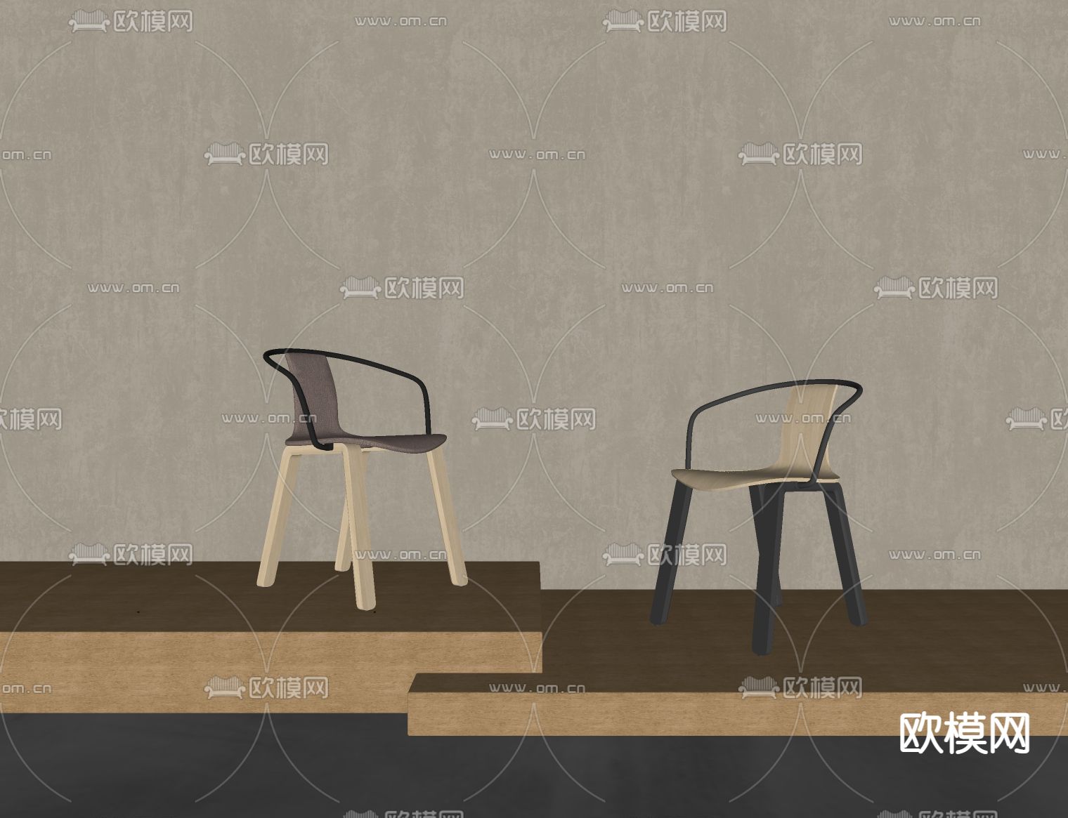 Poliform 现代椅子单椅su模型下载（渲染图2）