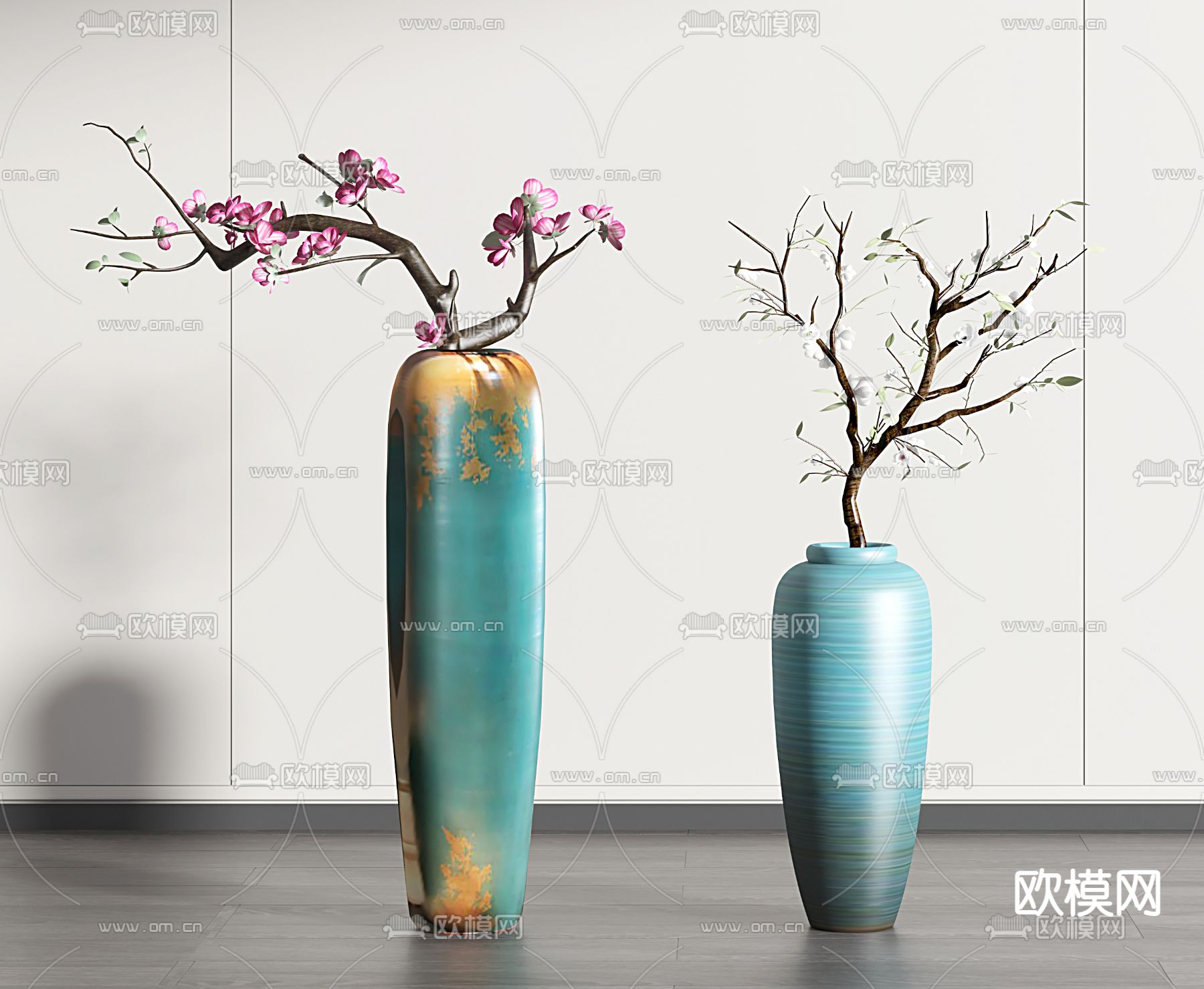 新中式花瓶插花3d模型下载