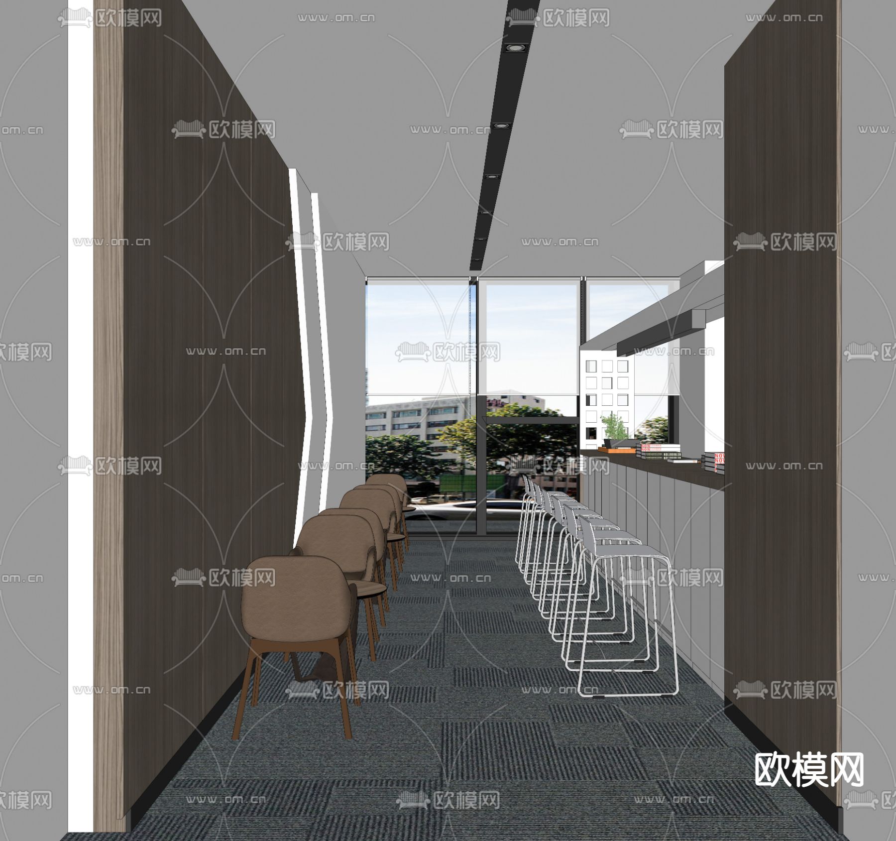 现代公司茶水间su模型下载（渲染图2）