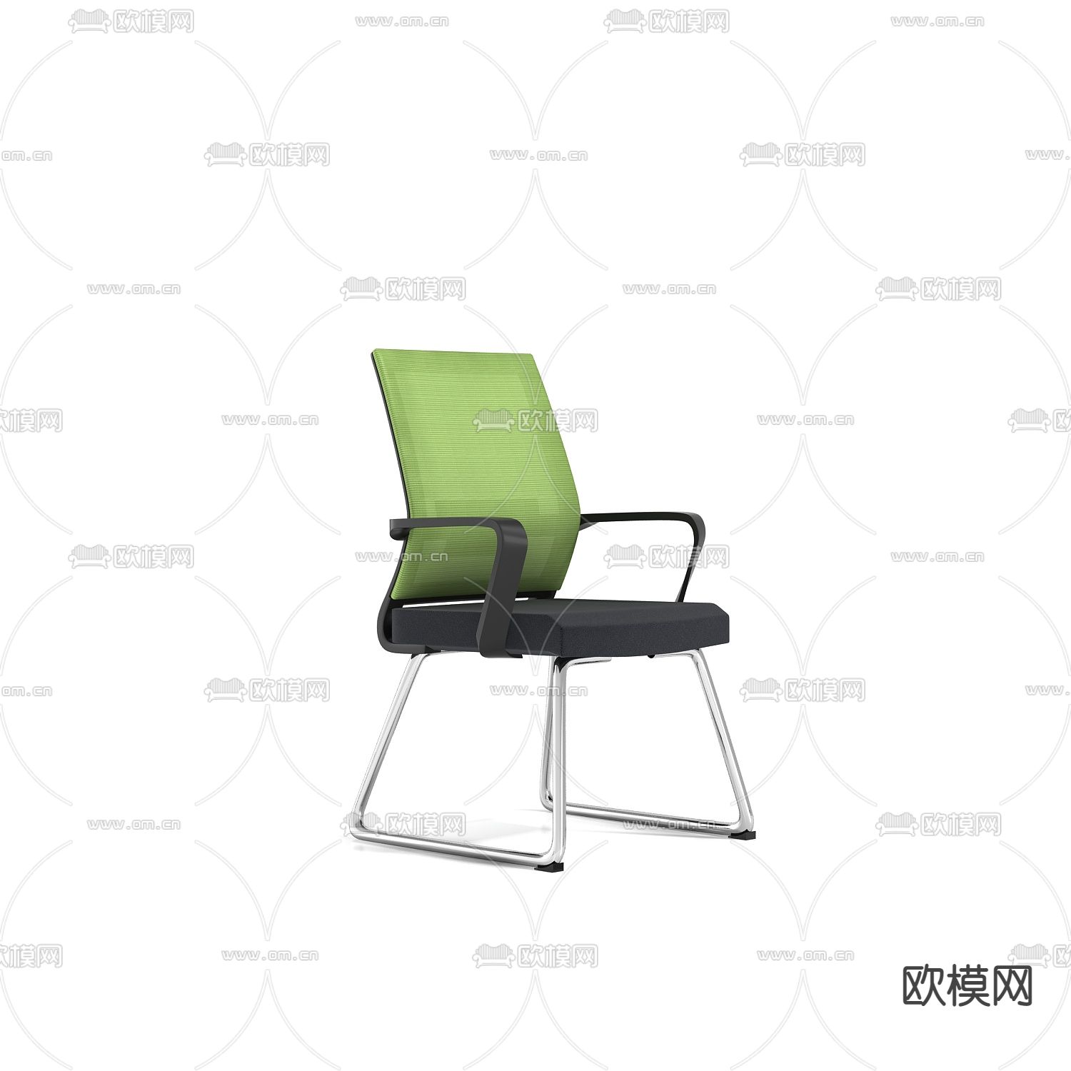 现代办公职员椅免费3d模型下载（渲染图1）