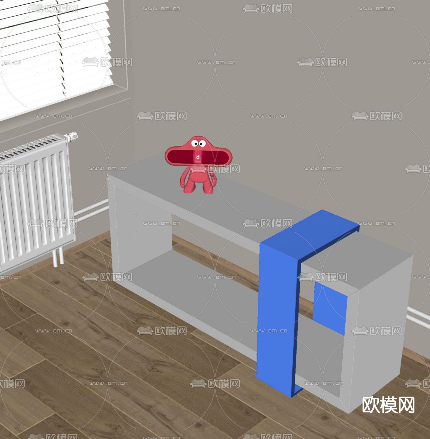 现代不锈钢边几su模型