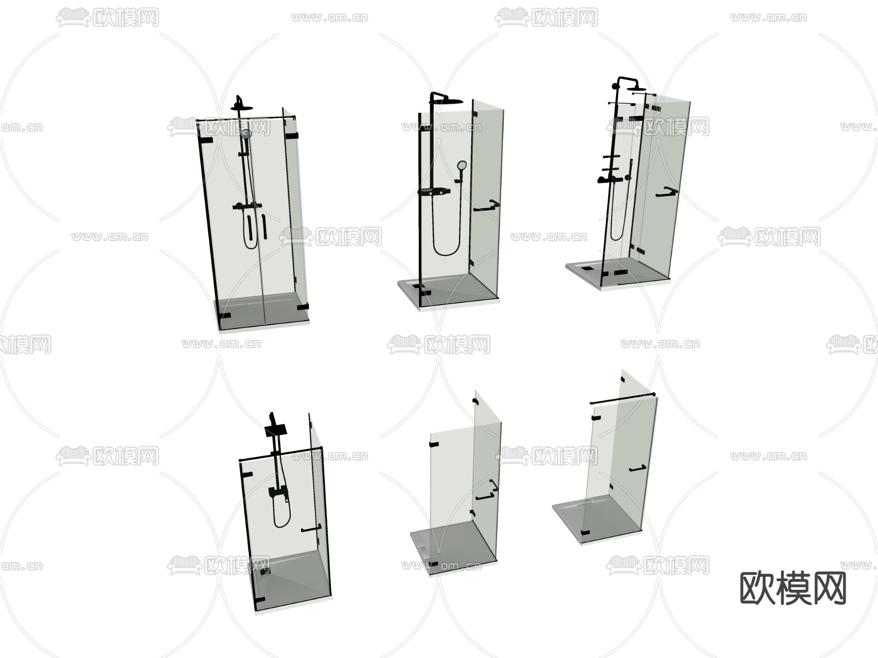现代淋浴房su模型下载（渲染图2）