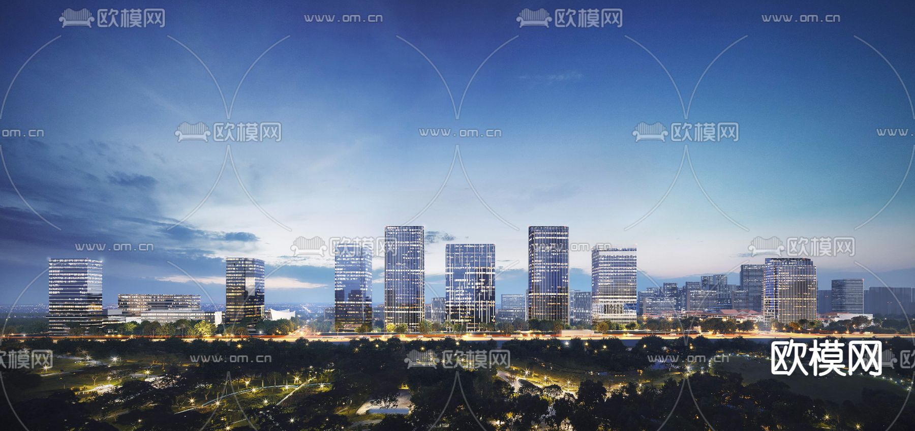 现代办公楼建筑外观3d模型下载