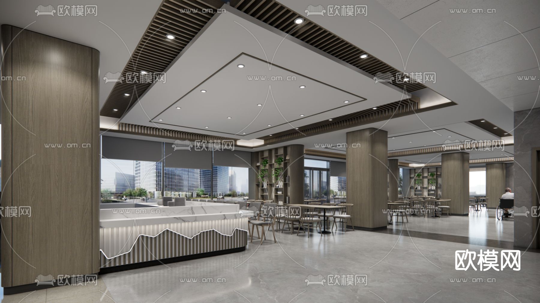新中式食堂su模型下载_ID12097963_sketchup模型下载-欧模网