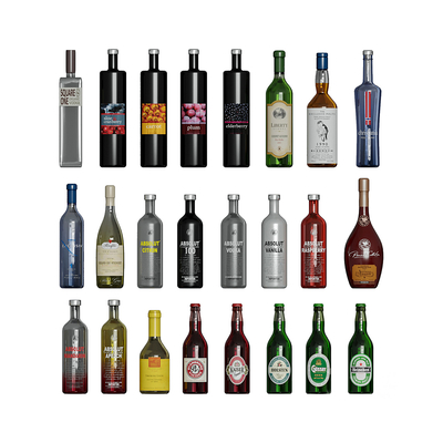  现代洋酒酒瓶罐子su模型 