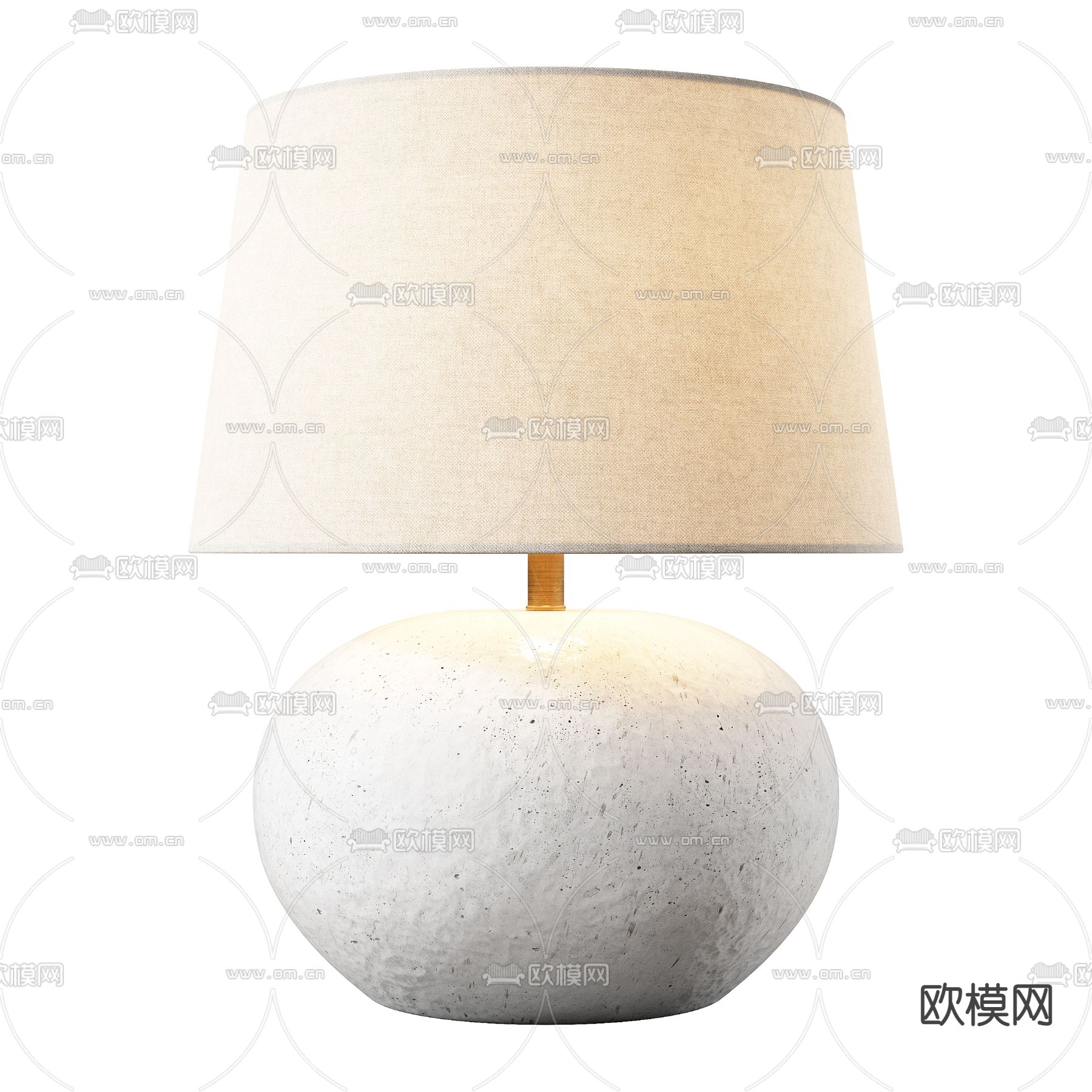 侘寂石膏圆形台灯3d模型下载