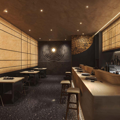  日式餐厅料理店su模型 