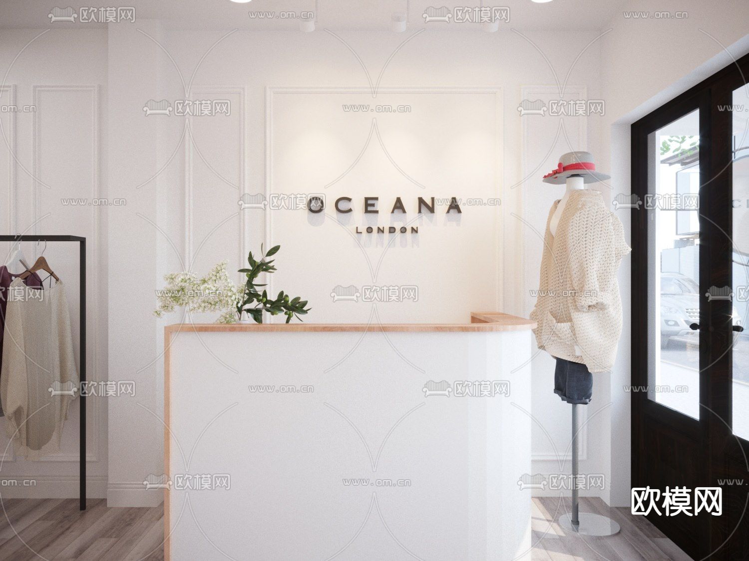 北欧极简创意时装店免费3d模型下载（渲染图1）