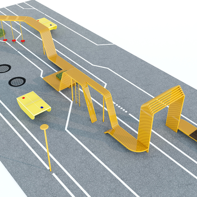  现代户外公共座椅su模型 