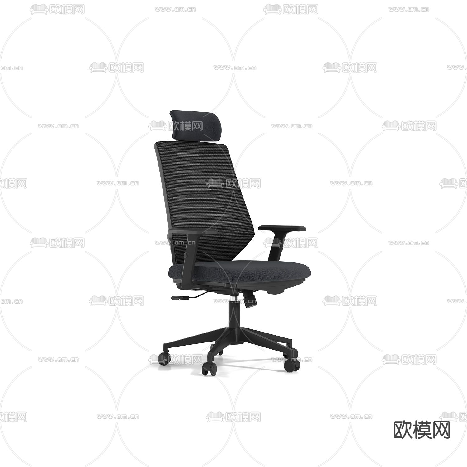 现代网布办公椅免费3d模型下载（渲染图2）