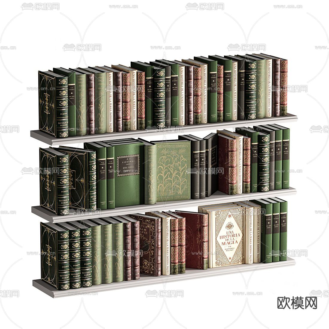 欧式古典书籍su模型下载（渲染图1）