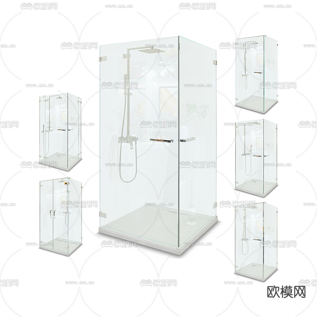 现代淋浴房su模型下载（渲染图1）