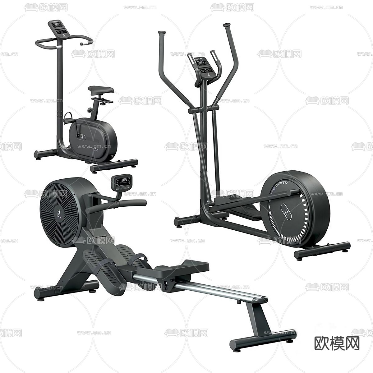 现代健身器材su模型下载（渲染图1）