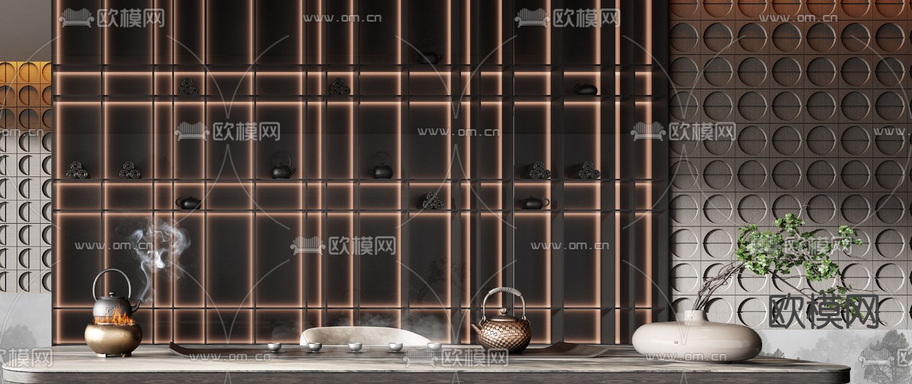 Minotti现代轻奢茶室3d模型下载（渲染图4）