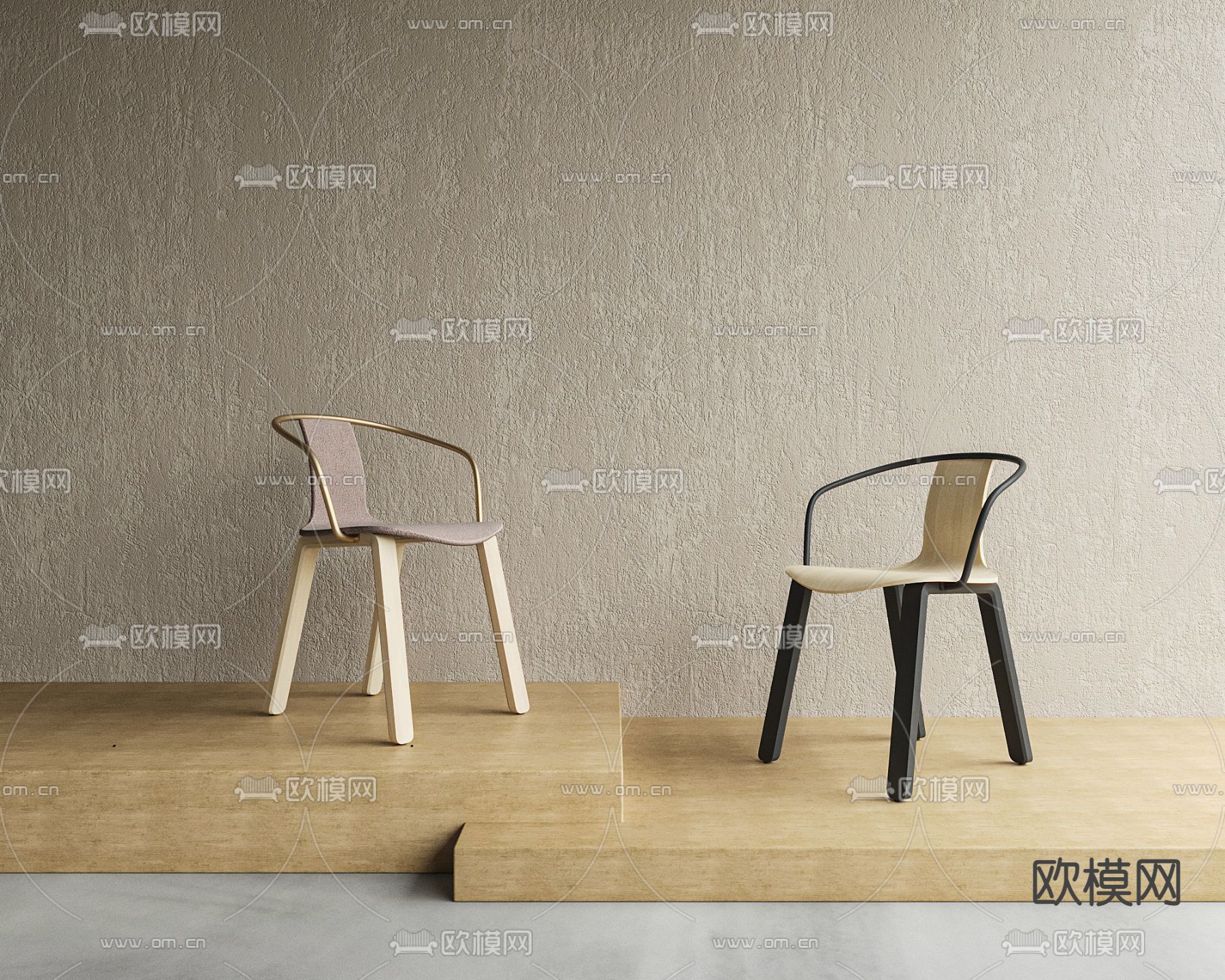 Poliform 现代椅子单椅su模型下载（渲染图1）