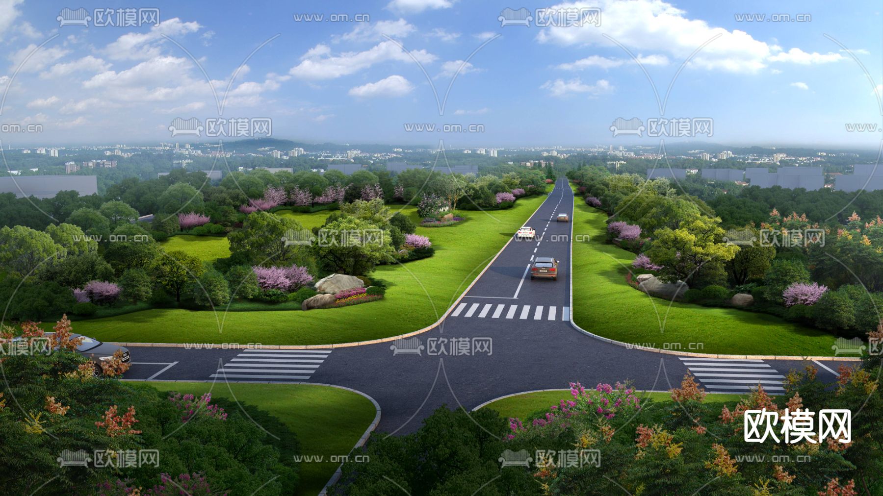 现代道路桥梁鸟瞰psd下载