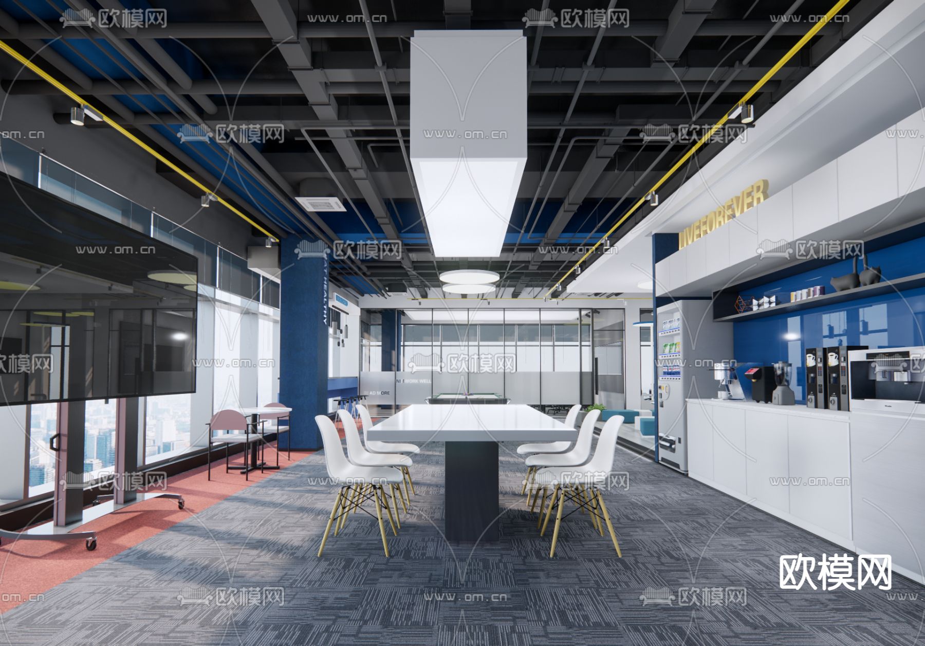 现代公司前台su模型下载（渲染图2）