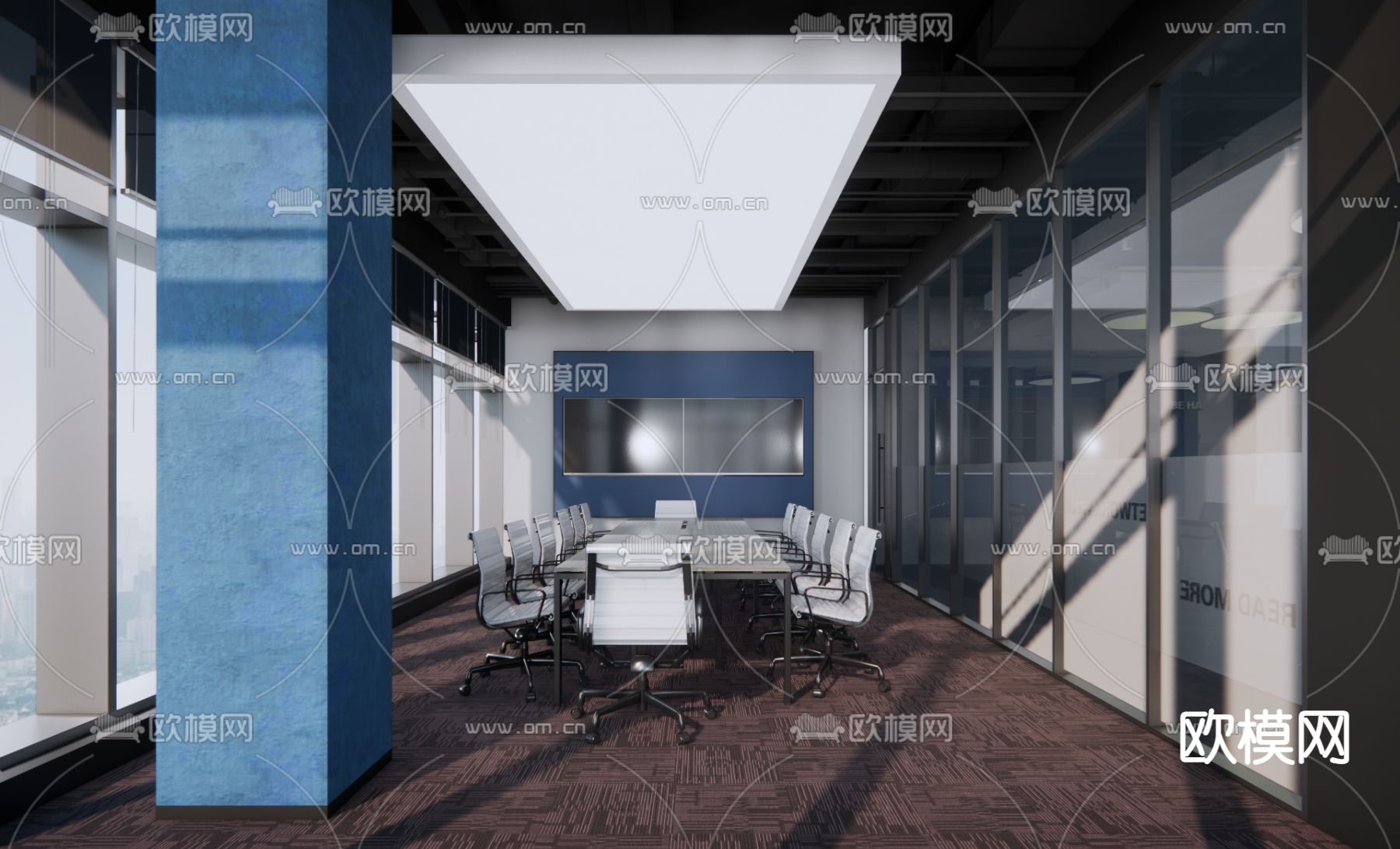 现代公司前台su模型下载（渲染图3）