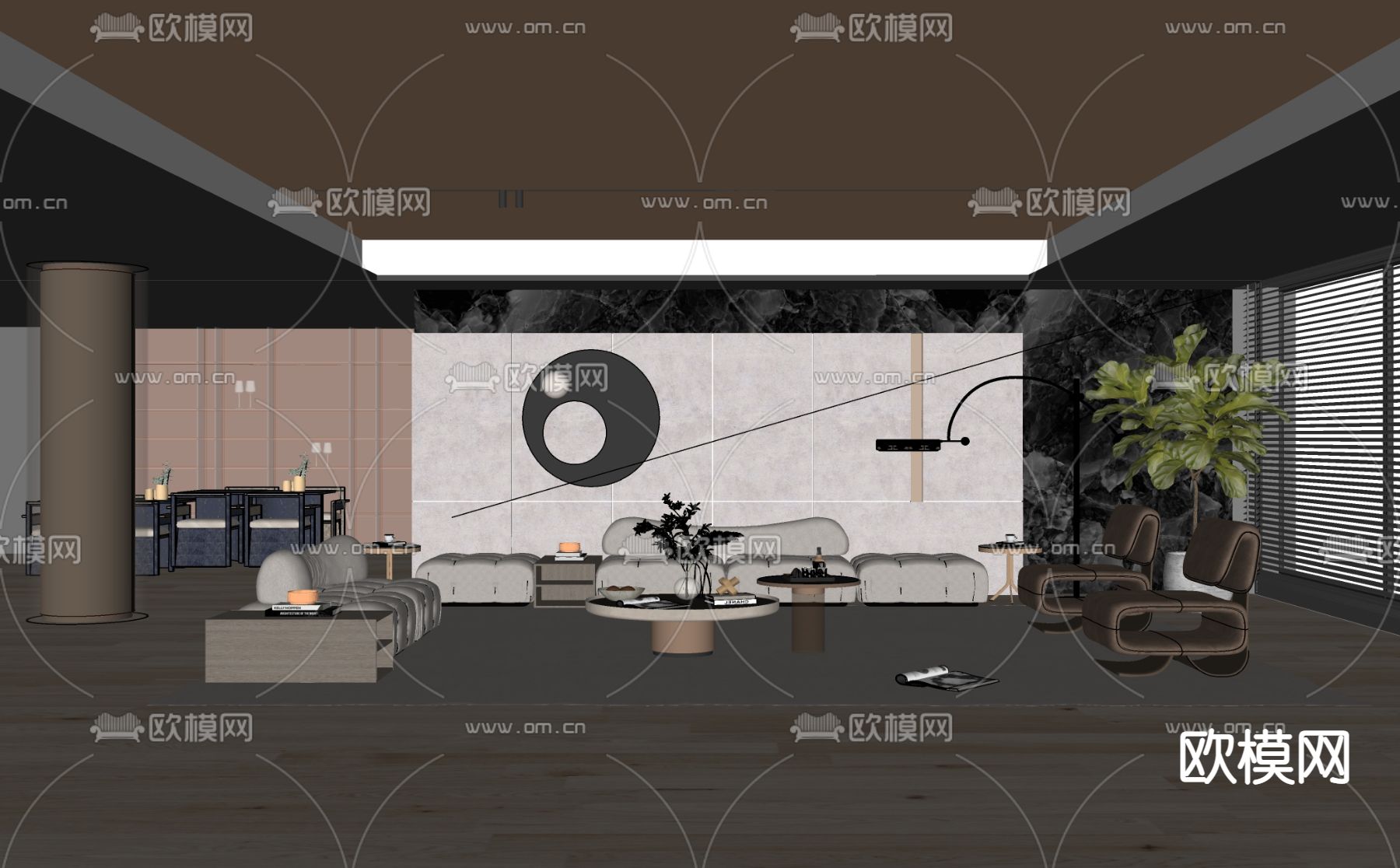 北欧客厅su模型下载（渲染图2）