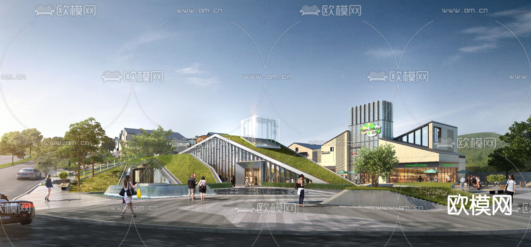 现代售楼处su模型下载（渲染图1）