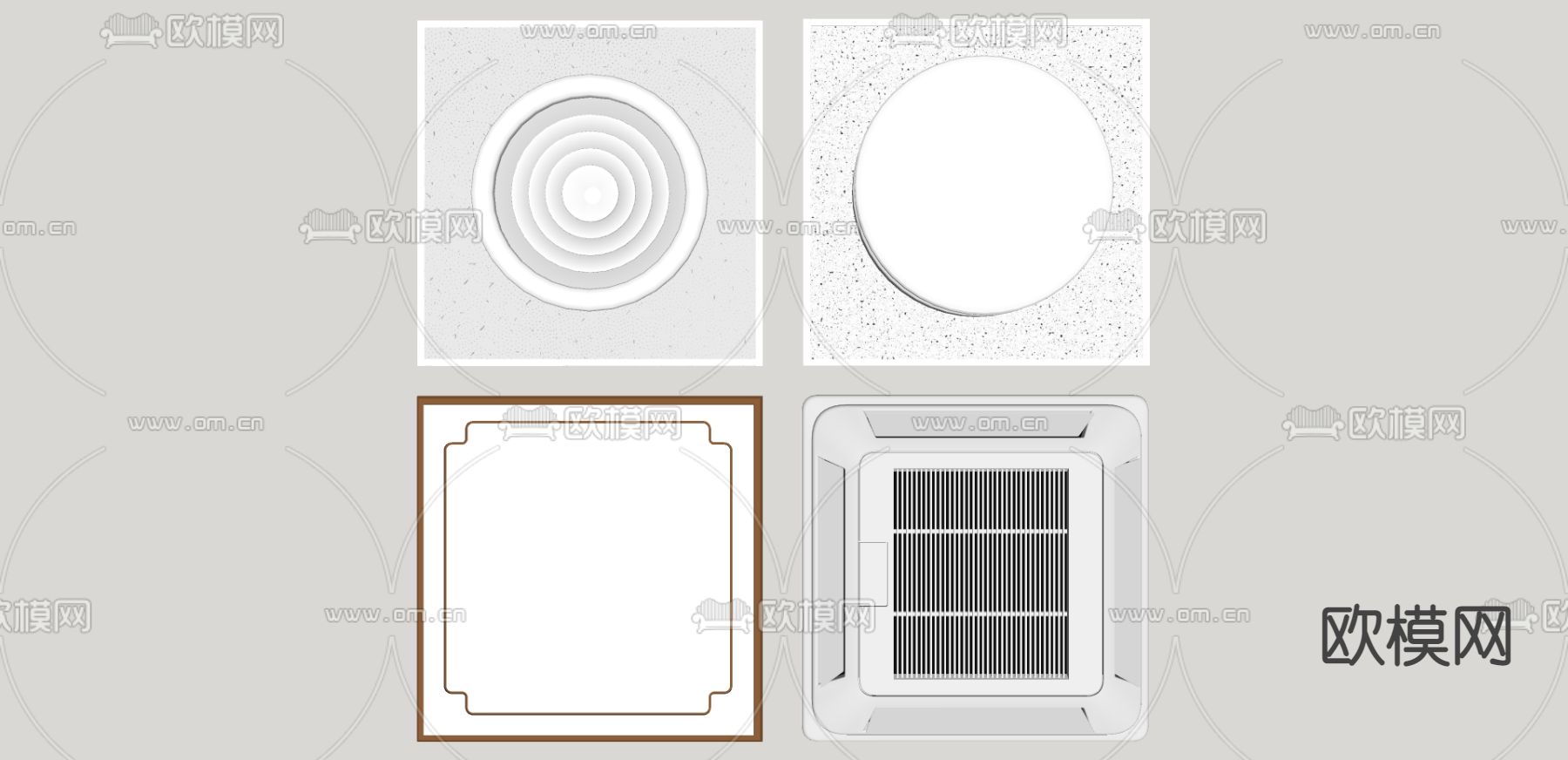 现代铝扣板su模型下载