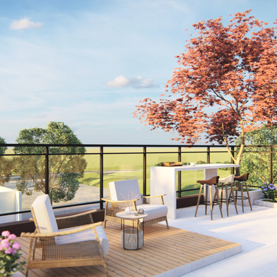  现代景观露台阳台su模型 