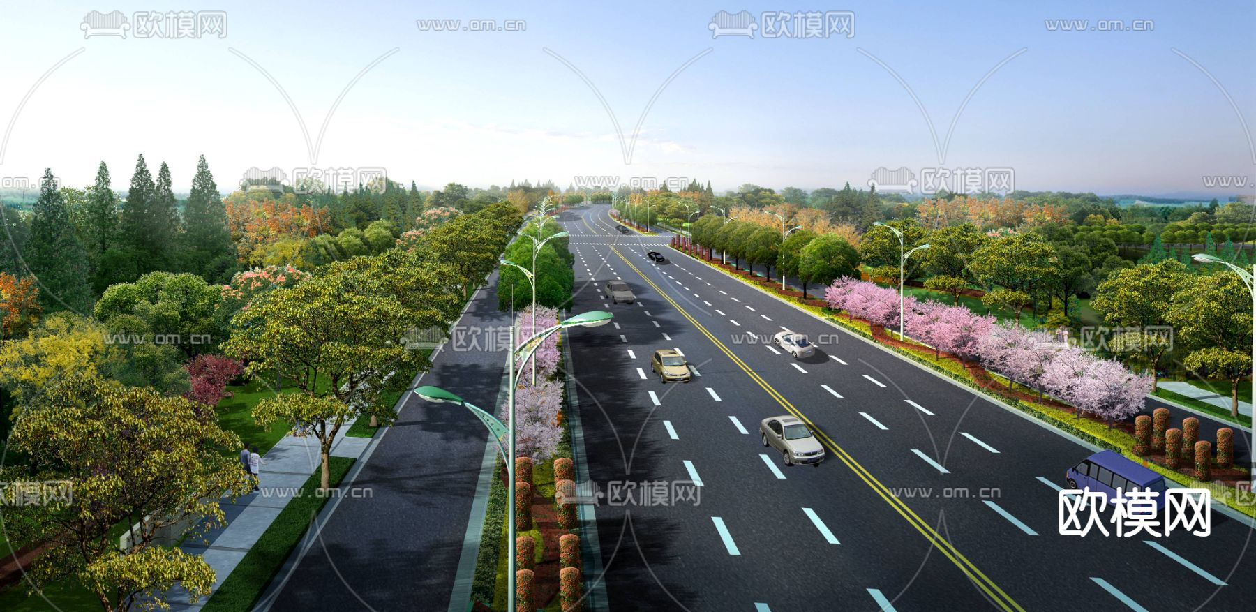 现代道路桥梁鸟瞰psd下载