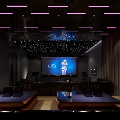  现代KTV包间su模型 