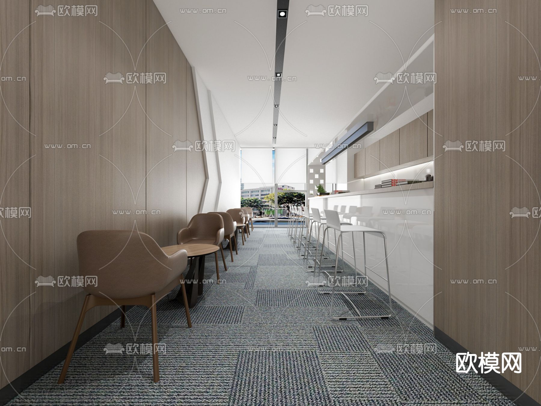 现代公司茶水间su模型下载（渲染图1）