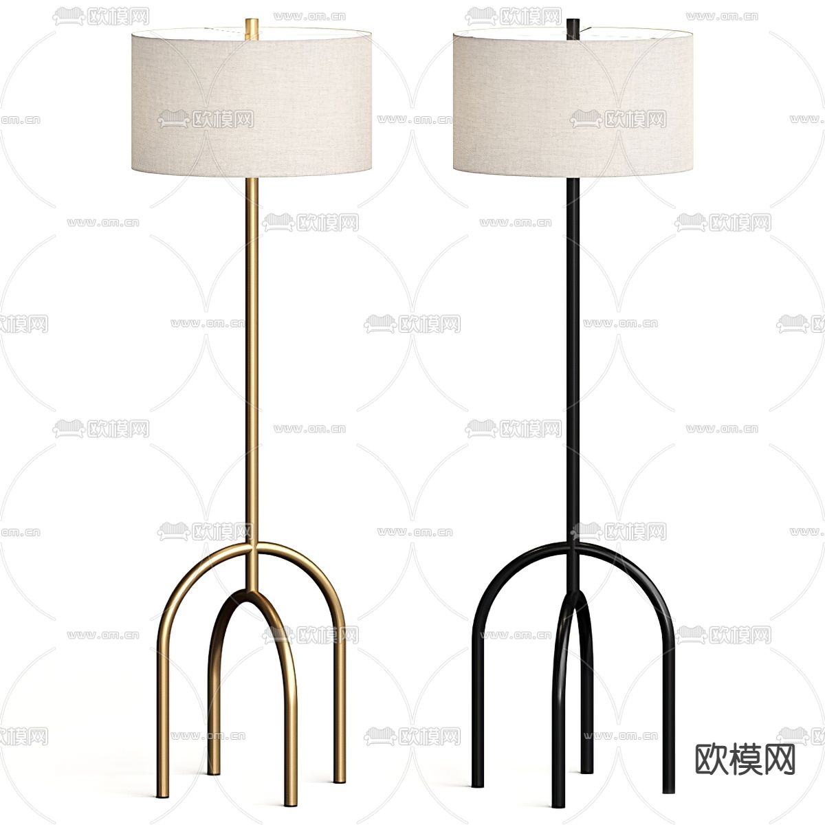 现代金属落地灯su模型下载（渲染图1）