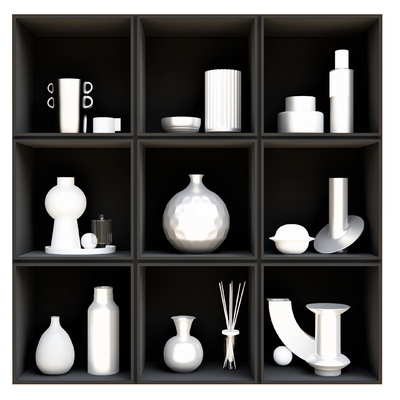  现代器皿摆件su模型 