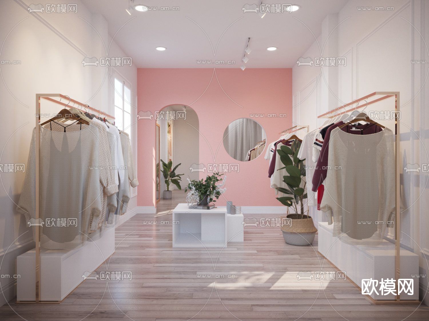 北欧极简创意时装店免费3d模型下载（渲染图4）