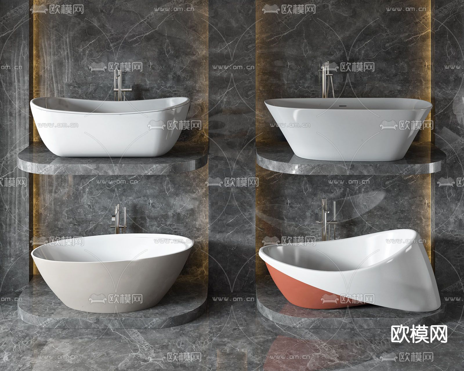 现代浴缸su模型下载（渲染图1）