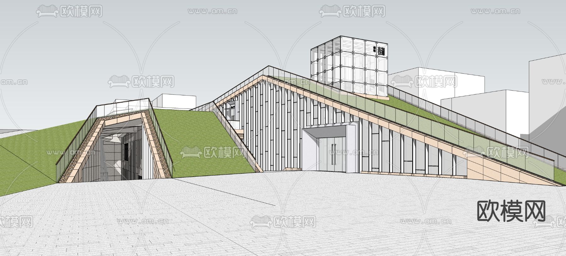 现代售楼处su模型下载（渲染图3）