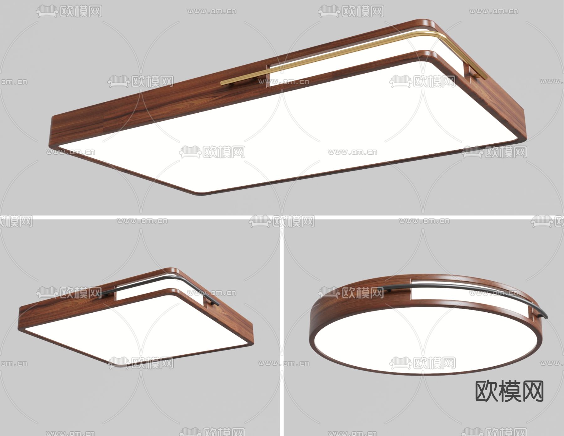现代几何吸顶灯3d模型下载